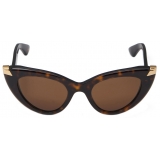 Alexander McQueen - Occhiali da Sole Cat-Eye Punk Rivet da Donna - Havana - Alexander McQueen Eyewear