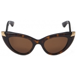 Alexander McQueen - Women's Punk Rivet Cat-eye Sunglasses - Havana - Alexander McQueen Eyewear