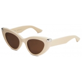 Alexander McQueen - Women's Punk Rivet Cat-eye Sunglasses - Ivory Brown - Alexander McQueen Eyewear