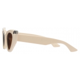 Alexander McQueen - Women's Punk Rivet Cat-eye Sunglasses - Ivory Brown - Alexander McQueen Eyewear