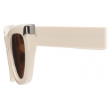 Alexander McQueen - Women's Punk Rivet Geometric Sunglasses - Ivory Brown - Alexander McQueen Eyewear