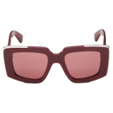 Alexander McQueen - Women's The Grip Geometrical Sunglasses - Burgundy - Alexander McQueen Eyewear