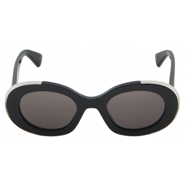 Alexander McQueen - Women's The Grip Oval Sunglasses - Black Smoke - Alexander McQueen Eyewear