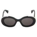 Alexander McQueen - Women's The Grip Oval Sunglasses - Black Smoke - Alexander McQueen Eyewear