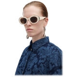 Alexander McQueen - Women's The Grip Oval Sunglasses - Ivory Brown - Alexander McQueen Eyewear