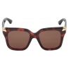 Alexander McQueen - Occhiali da Sole Oversize Punk Rivet da Donna - Havana - Alexander McQueen Eyewear