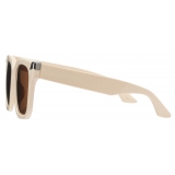 Alexander McQueen - Women's Punk Rivet Oversize Sunglasses - Ivory Brown - Alexander McQueen Eyewear