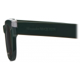 Alexander McQueen - Men's Punk Rivet Square Sunglasses - Dark Green Ochre - Alexander McQueen Eyewear