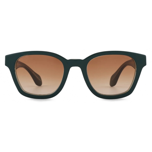 Giorgio Armani - Occhiali da Sole Rettangolare - Verde Scuro Marrone - Occhiali da Sole - Giorgio Armani Eyewear