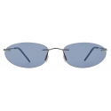 Giorgio Armani - Occhiali da Sole Donna Forma Ovale - Grigio Scuro Azzurro - Occhiali da Sole