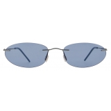 Giorgio Armani - Occhiali da Sole Donna Forma Ovale - Grigio Scuro Azzurro - Occhiali da Sole