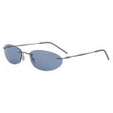 Giorgio Armani - Women’s Oval Sunglasses - Dark Gray Light Blue - Sunglasses - Giorgio Armani Eyewear