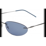 Giorgio Armani - Women’s Oval Sunglasses - Dark Gray Light Blue - Sunglasses - Giorgio Armani Eyewear