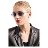 Giorgio Armani - Women’s Oval Sunglasses - Dark Gray Light Blue - Sunglasses - Giorgio Armani Eyewear