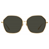 Linda Farrow - Rowe Oversize Sunglasses in Yellow Gold - LFL1432C1SUN - Linda Farrow Eyewear