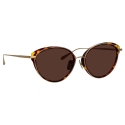 Linda Farrow - Song Cat Eye Sunglasses in Light Gold and Tortoiseshell - LFL1445C2SUN - Linda Farrow Eyewear