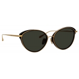 Linda Farrow - Song Cat Eye Sunglasses in Yellow Gold and Black - LFL1445C1SUN - Linda Farrow Eyewear