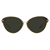 Linda Farrow - Song Cat Eye Sunglasses in Yellow Gold and Black - LFL1445C1SUN - Linda Farrow Eyewear