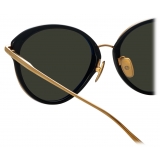 Linda Farrow - Song Cat Eye Sunglasses in Yellow Gold and Black - LFL1445C1SUN - Linda Farrow Eyewear