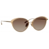 Linda Farrow - Occhiali da Sole Cat Eye Song in Oro Chiaro e Pesca - LFL1445C2SUN - Linda Farrow Eyewear