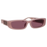 Linda Farrow - Talita Rectangular Sunglasses in Lilac - LFL1419C5SUN - Linda Farrow Eyewear