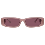 Linda Farrow - Talita Rectangular Sunglasses in Lilac - LFL1419C5SUN - Linda Farrow Eyewear