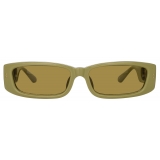 Linda Farrow - Talita Rectangular Sunglasses in Sage - LFL1419C6SUN - Linda Farrow Eyewear