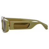 Linda Farrow - Talita Rectangular Sunglasses in Sage - LFL1419C6SUN - Linda Farrow Eyewear