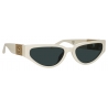Linda Farrow - Occhiali da Sole Tomie Cat Eye in Bianco - LFL1426C2SUN - Linda Farrow Eyewear