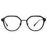 Linda Farrow - Cacao Angular Optical Frames in Black and Nickel - LFL1273C6OPT - Linda Farrow Eyewear