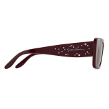 Giorgio Armani - Women’s Rectangular Sunglasses - Burgundy Brown - Sunglasses - Giorgio Armani Eyewear