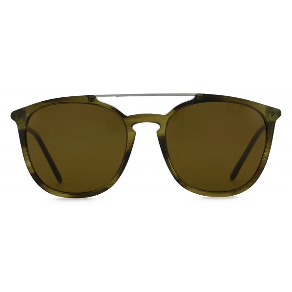 Giorgio Armani - Men’s Square Sunglasses - Striped Green Brown - Sunglasses - Giorgio Armani Eyewear