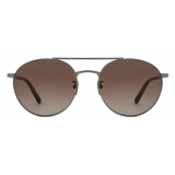 Giorgio Armani - Men’s Round Sunglasses - Gunmetal Grey Green - Sunglasses - Giorgio Armani Eyewear
