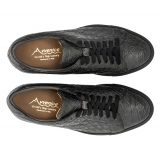 Avvenice - Crocodile Sneakers - Anthracite - Handmade in Italy - Exclusive Luxury Collection