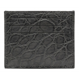 Avvenice - Crocodile Credit Card Holder - Anthracite - Handmade in Italy - Exclusive Luxury Collection