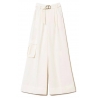 Twinset - Crepe Full Length Trousers - White - Trousers - Made in Italy - Luxury Exclusive Collection