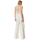 Twinset - Crepe Full Length Trousers - White - Trousers - Made in Italy - Luxury Exclusive Collection