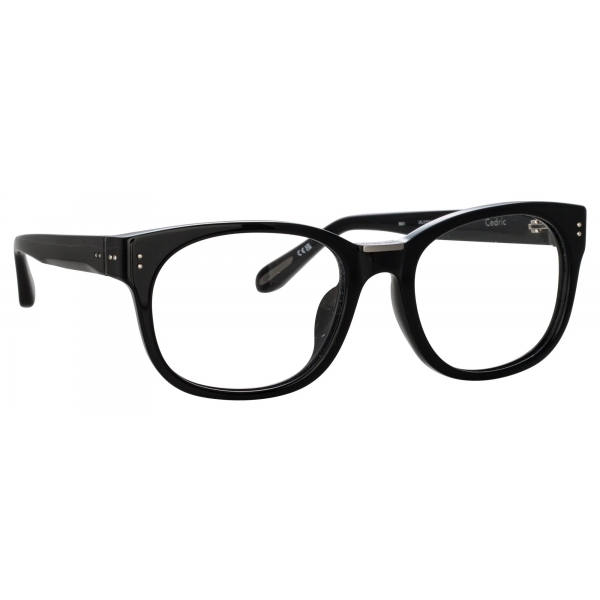 Linda Farrow - Cedric Rectangular Optical Frames in Black and Nickel - LFL1275C10OPT - Linda Farrow Eyewear