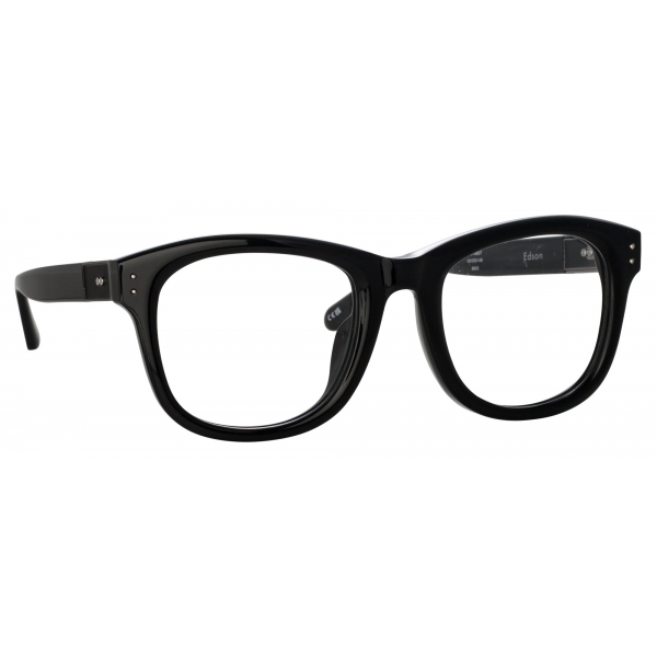Linda Farrow - Edson Optical D-Frame in Black and Nickel - LFL1385C7OPT - Linda Farrow Eyewear