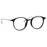 Linda Farrow - Gray Oval Optical Frame in Black and Nickel - LFL1103C14OPT - Linda Farrow Eyewear