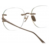 Linda Farrow - Sandor Angular Optical Frame in Light Gold - LFL1497C4OPT - Linda Farrow Eyewear