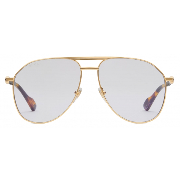 Gucci - Aviator Sunglasses - Yellow Gold Green - Gucci Eyewear