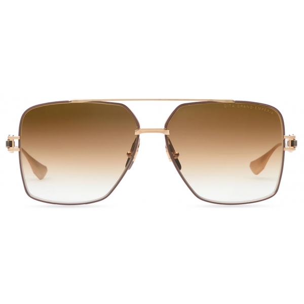 DITA - Grand-Emperik - Brushed White Gold Capuccino Brown - DTS159 - Sunglasses - DITA Eyewear