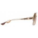 DITA - Grand-Emperik - Brushed White Gold Capuccino Brown - DTS159 - Sunglasses - DITA Eyewear