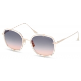 DITA - Talon-Three - Crystal White Gold Grey Peach Gradient - DTS442 - Sunglasses - DITA Eyewear