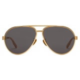 Gucci - Occhiale da Sole Aviator - Oro Grigio - Gucci Eyewear