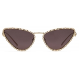 Gucci - Cat Eye Sunglasses - Yellow Gold Brown Violet - Gucci Eyewear