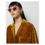 Gucci - Cat Eye Sunglasses - Yellow Gold Brown Violet - Gucci Eyewear