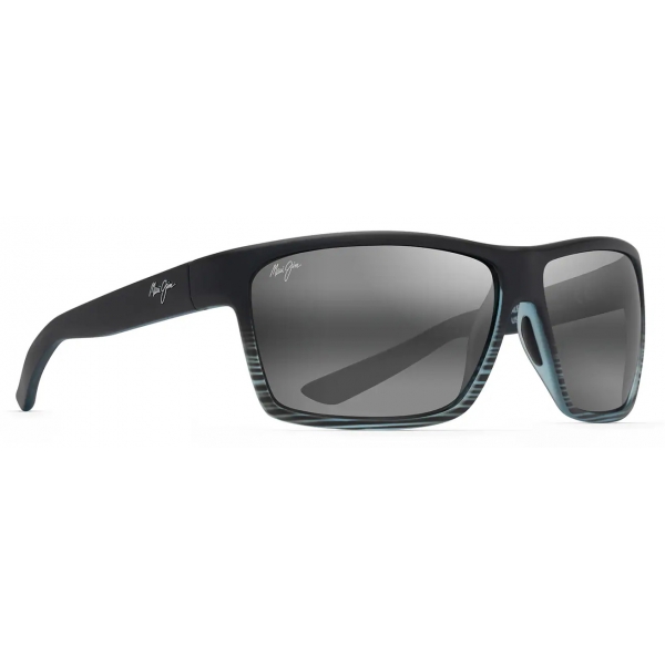 Maui Jim - Alenuihaha - Grey Black Stripe - Polarized Wrap Sunglasses - Maui Jim Eyewear