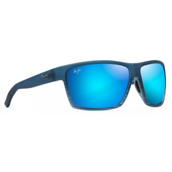 Maui Jim - Alenuihaha - Blue Black Stripe - Polarized Wrap Sunglasses - Maui Jim Eyewear